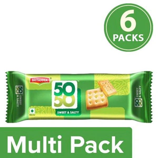 Britannia 50-50 Sweet&Salty Biscuit - 5rs(Pack Of 12Pcs)