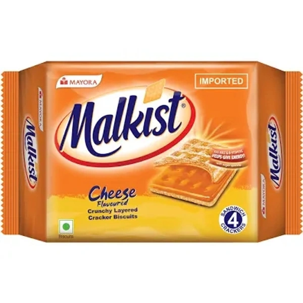 Mayora Malkist Cheese Flavoured Crunchy Layered Cracker Biscuits  - 25rs