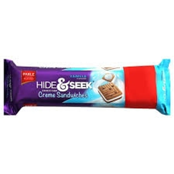 Parle Hide&Seek Vanilla Flavored Creme Sandwiches Biscuits  - 30rs
