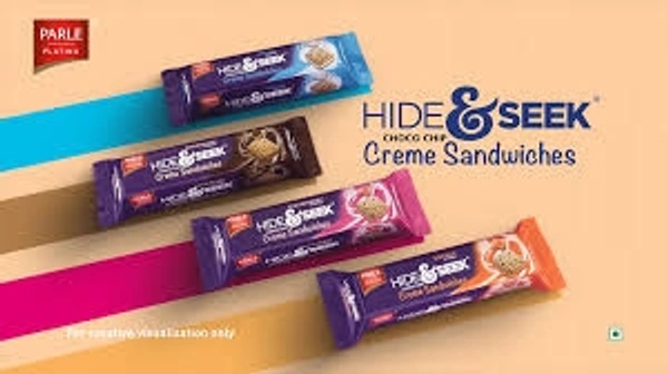 Parle Hide&Seek Vanilla Flavored Creme Sandwiches Biscuits  - 30rs