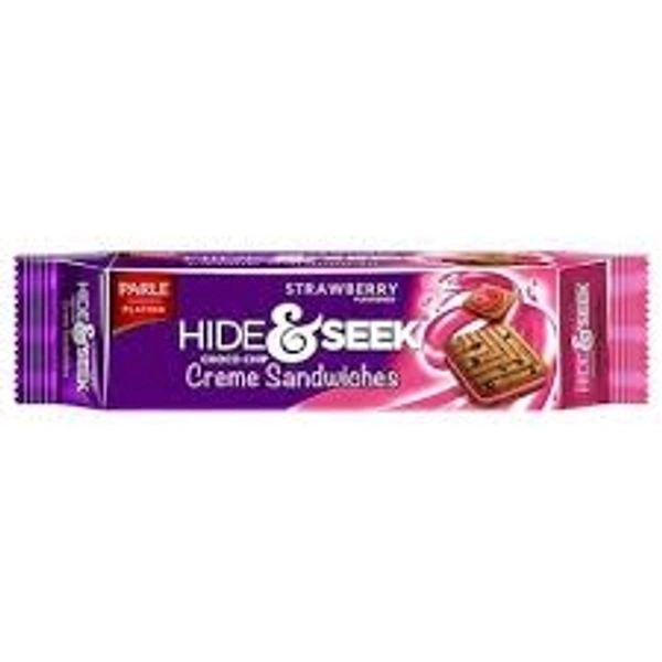 Parle Hide&Seek Strawberry  Flavored Creme Sandwiches Biscuits  - 30rs