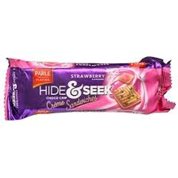 Parle Hide&Seek Strawberry  Flavored Creme Sandwiches Biscuits  - 30rs