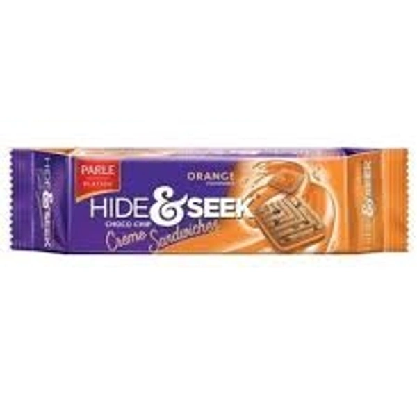 Parle Hide&Seek Orange Flavored Creme Sandwiches Biscuits  - 30rs