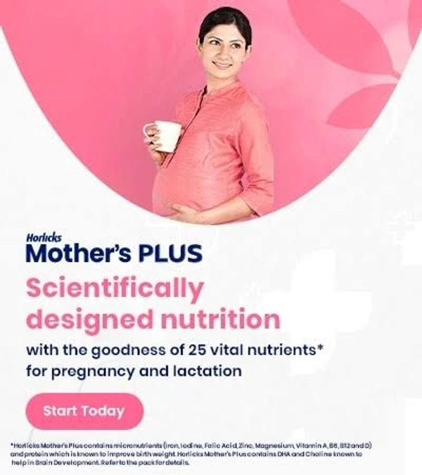Horlicks Mother's Plus Nutrition For Pregnancy And Lactation Vanilla Flavour  - 200g(Packet)