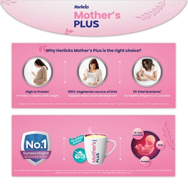 Horlicks Mother's Plus Nutrition For Pregnancy And Lactation Vanilla Flavour  - 200g(Packet)