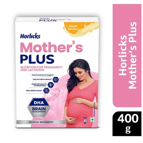 Horlicks Mother's Plus Nutrition For Pregnancy And Lactation Kesar Flavour  - 500g(Packet)
