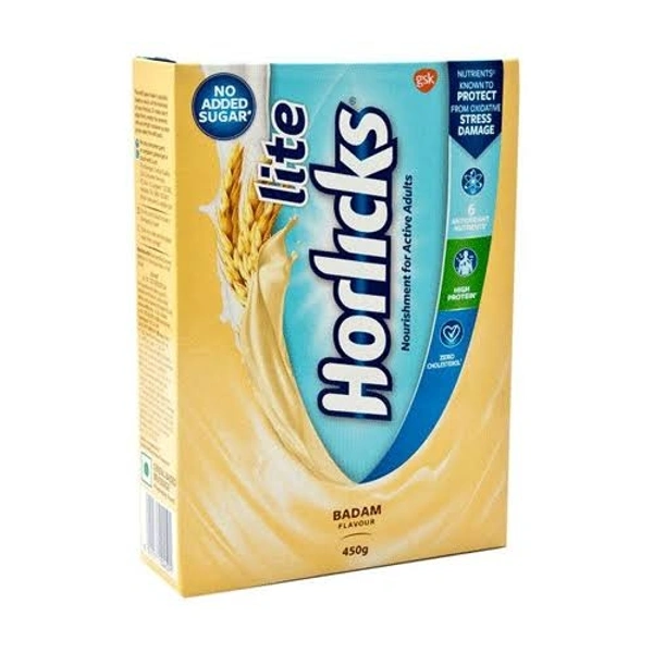 Horlicks Lite  Nourishment For Active Adults Badam Flavour  - 450g(Packet)