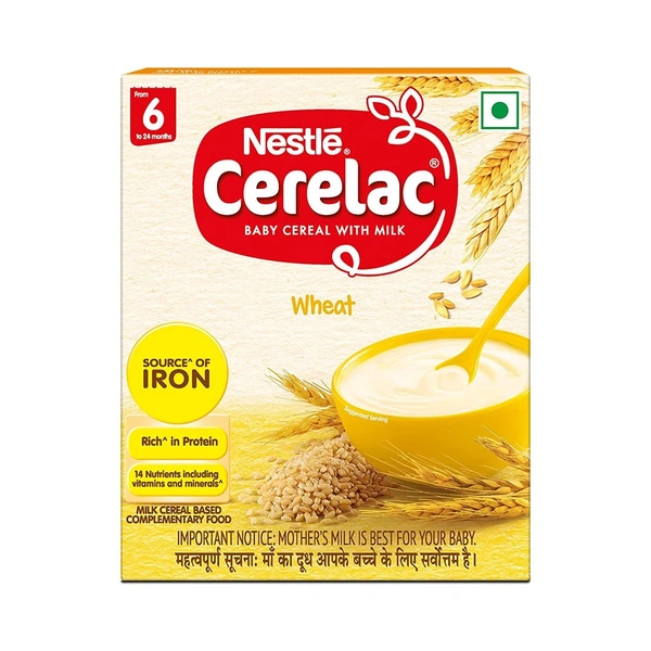 Nestle Cerelac Baby Cereal with Milk , Wheat ,Stage 1, From 6 to 24 Months , Source of Iron & Protein , 300g