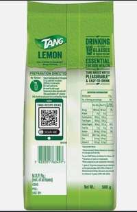 Tang Vitamin-C Enriched Instant Drink Mix Lemon Flavour - 500g(Packet)
