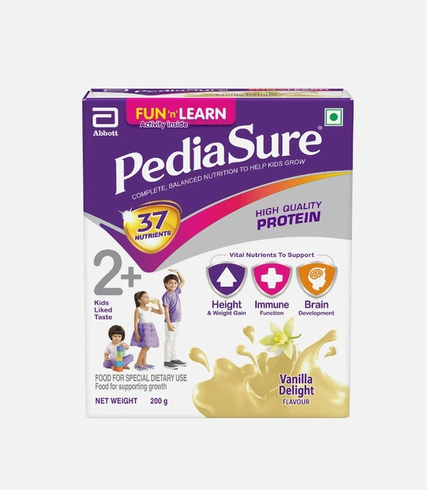 PediaSure Health and Nutrition Drink Powder for Kids Growth Vanilla Flavour Pouch - 200g