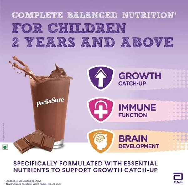 PediaSure Health and Nutrition Drink Powder for Kids Growth Premium Chocolate Flavour  - 400g