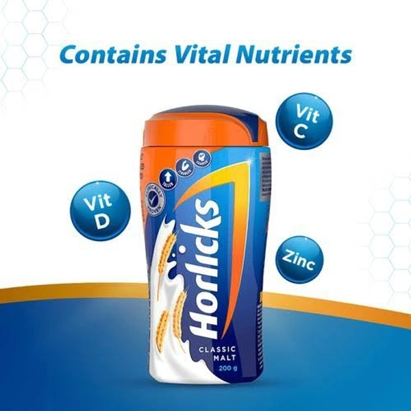 Horlicks Health & Nutrition Drink for Kids| Classic Malt Flavor | Supports Immunity & Holistic Growth | Health Mix Powder Jar - 500g