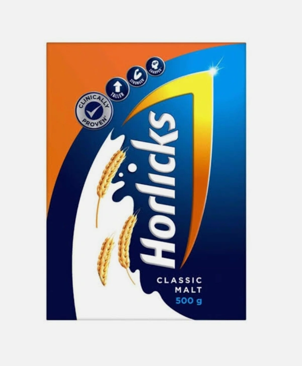 Horlicks Health & Nutrition Drink for Kids| Classic Malt Flavor | Supports Immunity & Holistic Growth | Health Mix Powder Pouch - 500g(Box)