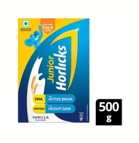 Junior Horlicks Health & Nutrition Drink Vanilla, Children's health drink for overall growth | Health drink for kids 2 to 6 years Vanilla Flavour - 400g(Packet)