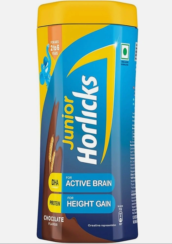Junior Horlicks Health & Nutrition Drink,  Children's health drink for overall growth, Health drink for kids 2 to 6 years Chocolate Flavour  - 500g(Jar)