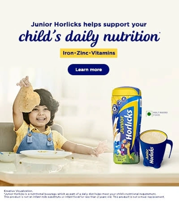 Junior Horlicks Health & Nutrition Drink,  Children's health drink for overall growth, Health drink for kids 2 to 6 years Chocolate Flavour  - 500g(Jar)