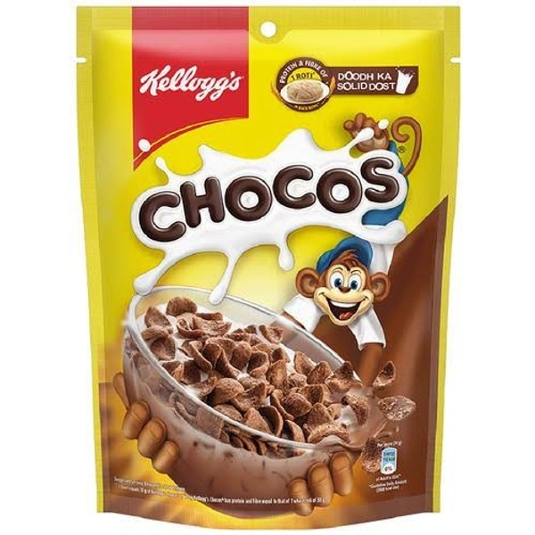 Kellogg's Chocos, with Protein & Fibre of 1 Roti* in Each Bowl**, High in Calcium & Protein, with 10 Essential Vitamins & Minerals, Breakfast Cereals  - 250g