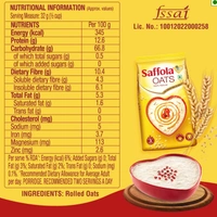 Saffola Oats | Rolled Oats | Delicious Creamy Oats | 100% Natural | High Protein & Fibre | Healthy Cereal for weight loss |  - 1kg With 300g Free