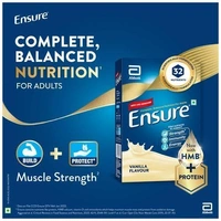 Ensure Complete, Balanced Nutrition Drink For Adults| Now With A Special Ingredient HMB And 32 Essential Nutrients To Help Build & Protect Muscle Strength Vanilla Flavour Box - 400g