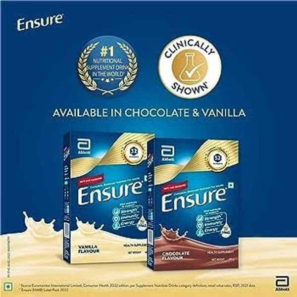 Ensure Complete, Balanced Nutrition Drink For Adults| Now With A Special Ingredient HMB And 32 Essential Nutrients To Help Build & Protect Muscle Strength Vanilla Flavour Box - 400g