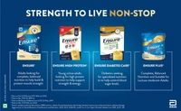 Ensure Complete, Balanced Nutrition Drink For Adults| Now With A Special Ingredient HMB And 32 Essential Nutrients To Help Build & Protect Muscle Strength Vanilla Flavour Box - 400g