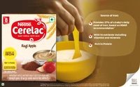 Nestle Cerelac Baby Cereal with Milk , Ragi Apple , From 8 to 24 Months ,Stage 2, Source of Iron & Protein  - 300g