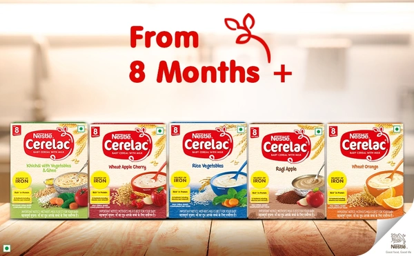Nestle Cerelac Baby Cereal with Milk , Ragi Apple , From 8 to 24 Months ,Stage 2, Source of Iron & Protein  - 300g