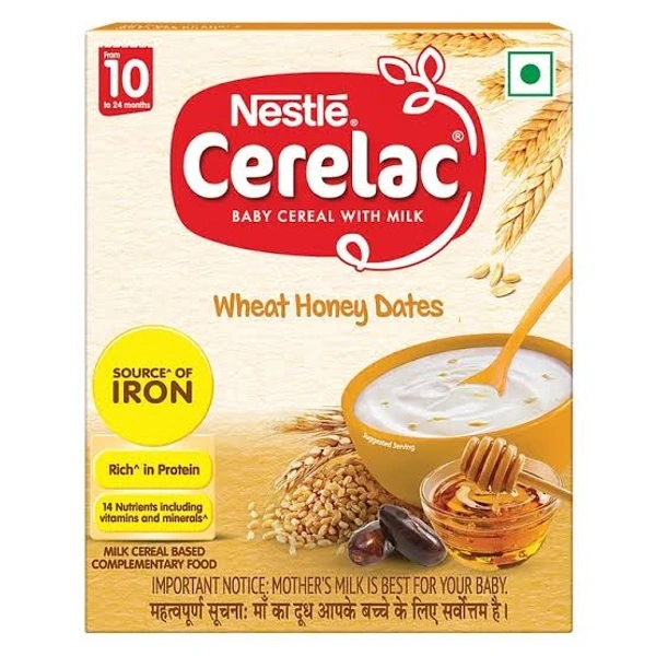Nestle Cerelac Baby Cereal with Milk , Wheat Honey Dates , From 10 to 24 Months , Stage 3, Source of Iron & Protein - 300g