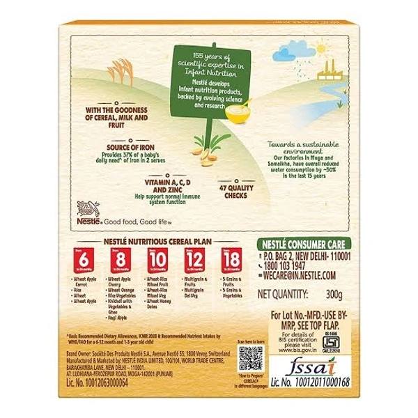 Nestle Cerelac Baby Cereal with Milk , Wheat Honey Dates , From 10 to 24 Months , Stage 3, Source of Iron & Protein - 300g