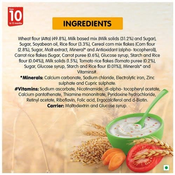 Nestle Cerelac Baby Cereal with Milk , Wheat - Rice Mixed Veg , From 10 to 24 Months , Stage 3, Source of Iron & Protein - 300g