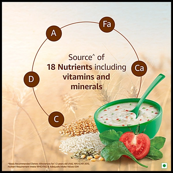 Nestle Cerelac Baby Cereal with Milk , Multigrain Dal Veg , From 12 to 24 Months , Stage 4, Source of Iron & Protein - 300g