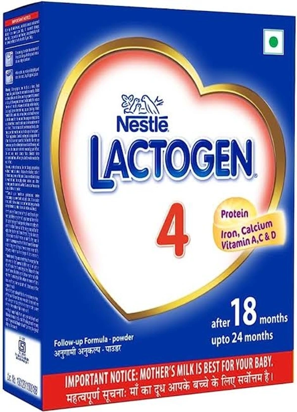 Nestlé Lactogen 4 Follow-Up Formula Powder - After 18 Months Upto 24 Months, Stage 4 - 400g