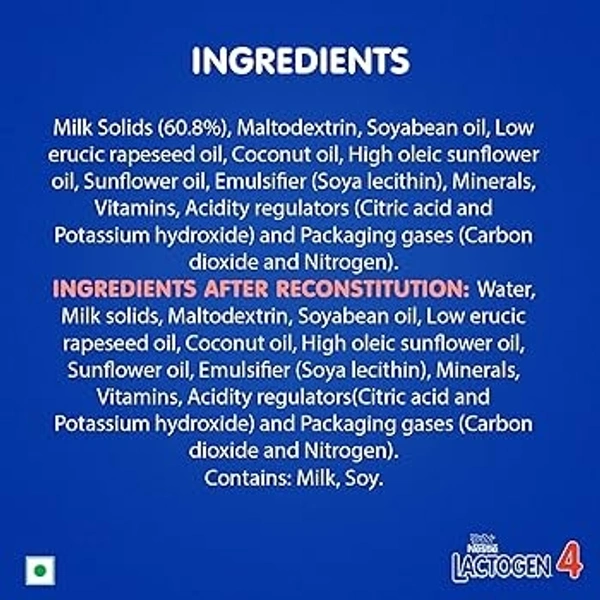 Nestlé Lactogen 4 Follow-Up Formula Powder - After 18 Months Upto 24 Months, Stage 4 - 400g
