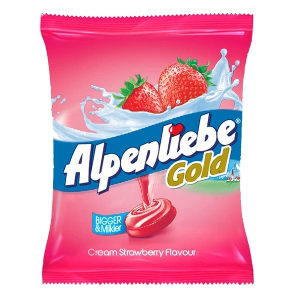Alpenliebe Gold, Cream Strawberry Candy Pouch - 100rs