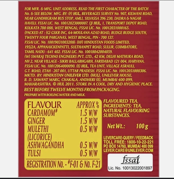 Brooke Bond 3 Roses, Natural Care Flavoured Tea - 100g
