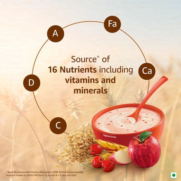 Nestle Cerelac Baby Cereal with Milk , Wheat Apple Cherry ,Stage 2, From 8 to 24 Months , Source of Iron & Protein - 300g