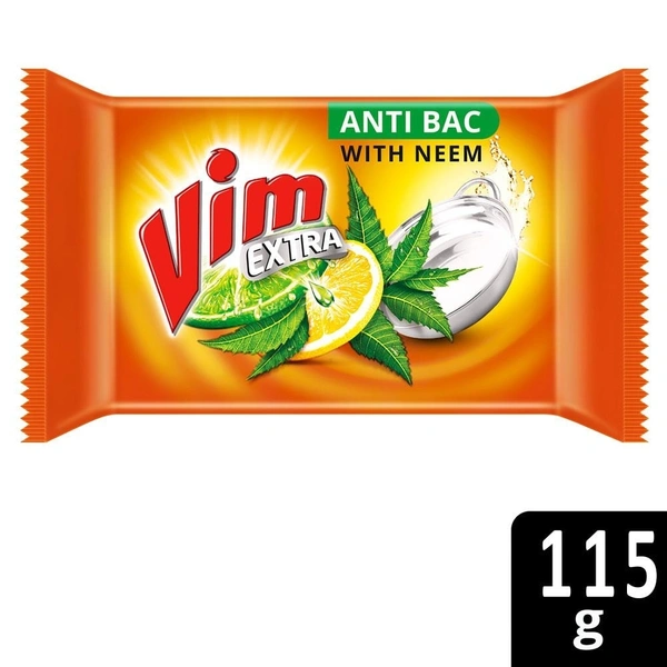 Vim Extra Anti Bac With Neem Dishwash Bar - 10rs
