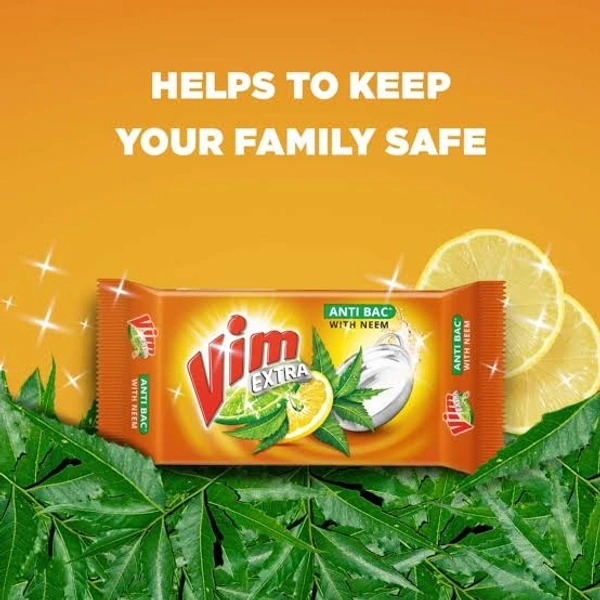 Vim Extra Anti Bac With Neem Dishwash Bar - 250g