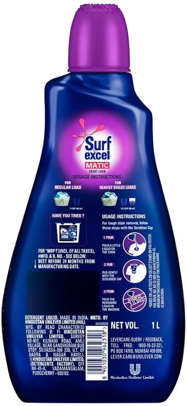 Surf Excel Matic Liquid Front Load | Machine Liquid  - 1L