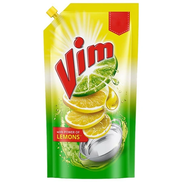 Vim With Power Of Lemons Dishwash Gel Pouch - 15rs