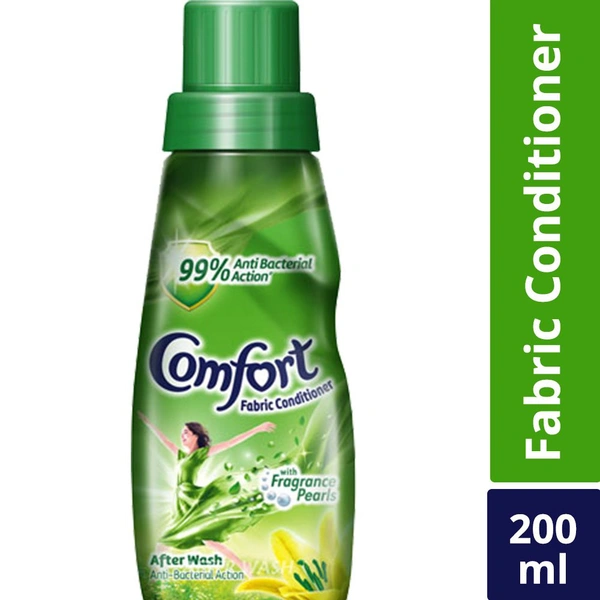 Comfort After Wash Anti Bacterial Fabric Conditioner (Fabric Softener) - For Softness, Shine And Long Lasting Freshness, 220 ml - 210ml