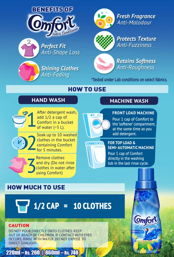 Comfort After Wash Morning Fresh Fabric Conditioner  - 210ml