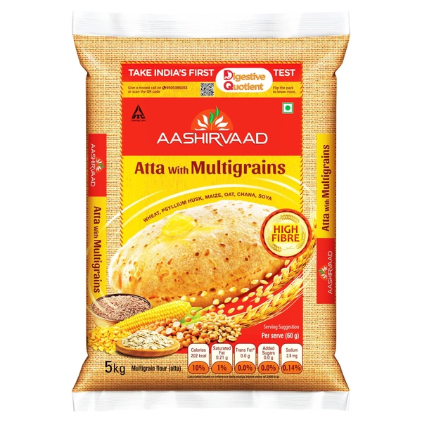 Aashirvaad Atta with Multigrains |  The High Fibre Atta - 1kg