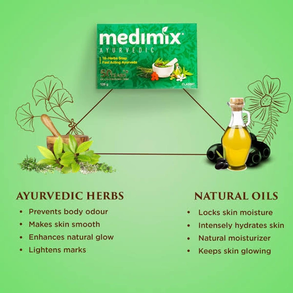 Medimix Ayurvedic Soap With 18 Herbs - Buy 3 Get 1 Free