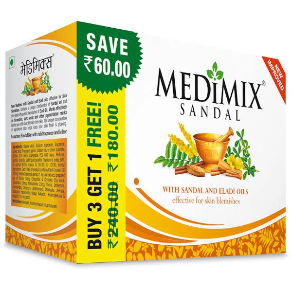 Medimix Sandal And Eladi oils Soap - Buy 3 Get 1 Free