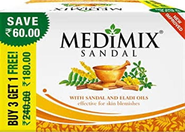 Medimix Sandal And Eladi oils Soap - Buy 3 Get 1 Free