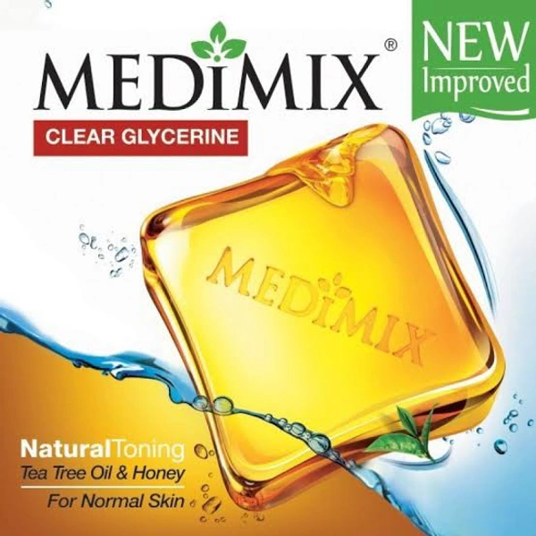 Medimix Clear Glycerine | Natural Toning | Tea Tree Oil & Honey Soap - 100g