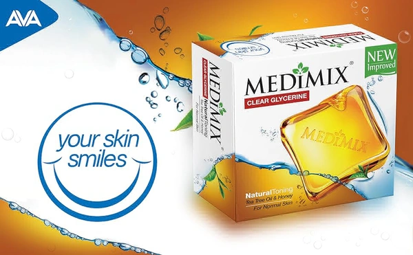 Medimix Clear Glycerine | Natural Toning | Tea Tree Oil & Honey Soap - 100g