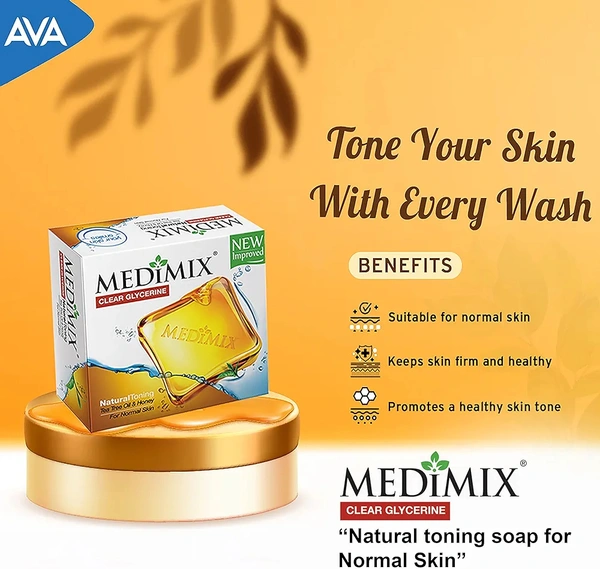 Medimix Clear Glycerine | Natural Toning | Tea Tree Oil & Honey Soap - 100g