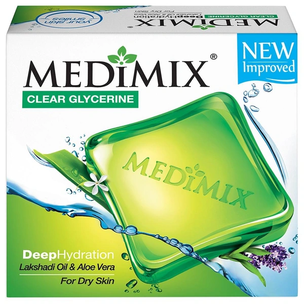 Medimix Clear Glycerinen| Deep Hydration | Lakshadi Oil & Aloe Vera Soap  - 100g